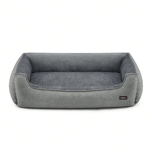 Panier Pour Chiens, En Tissu Façon Lin, Bords Rehaussés, Antiglisse, Housse Amovible Lavable, Taille Xxl Pour Grands Chiens, 120 X 90 X 30 Cm, Gris