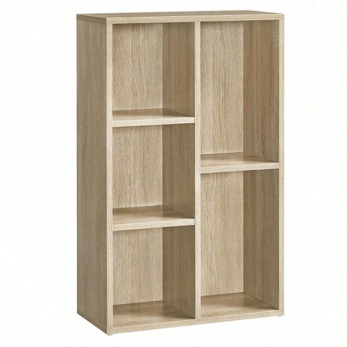 Bibliothèque, Étagère À 5 Niveaux, Meuble De Rangement, Pour Salon, Bureau, Chambre, Cloison Séparateur, 50 X 24 X 80 Cm, Boisée
