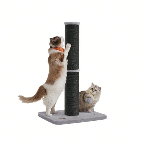 Griffoir Pour Chat, 85 Cm De Haut, Dissuade De Gratter Les Meubles, Poteau À Gratter En Sisal, Pompom À Ressort Avec Clochette, Noir D'encre