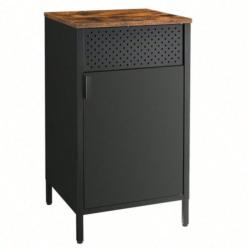 Meuble De Rangement, Cadre En Acier, 42,5 X 40 X 76 Cm, Style Industriel, Marron Rustique Et Noir