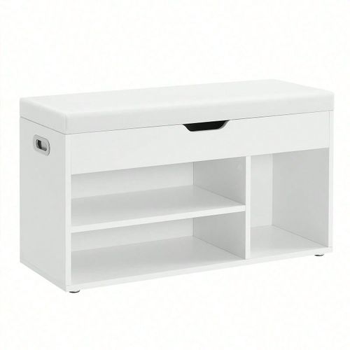 Banc De Rangement À Chaussures, Avec Coussin Confortable, 3 Compartiment