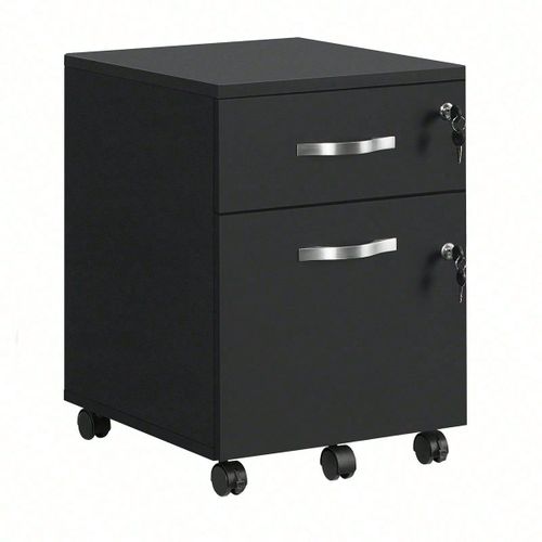 Caisson De Bureau, Caisson De Rangement, Classeur, 1 Tiroirs Pour Dossiers Suspendus, Noir