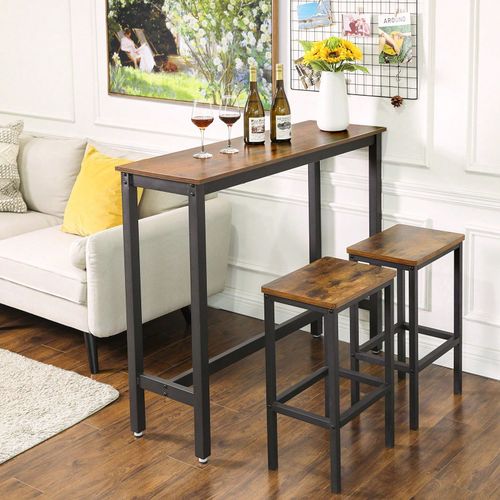 Table De Bar, Table Haute, Table De Salle À Manger,120 X 40 X 100 Cm, Style Industriel