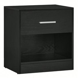 Table De Chevet Avec Tiroir, Compartiment Ouvert, 39 X 28 X 41 Cm (L X P X H), Pour Chambre, Salon, Noir Classique