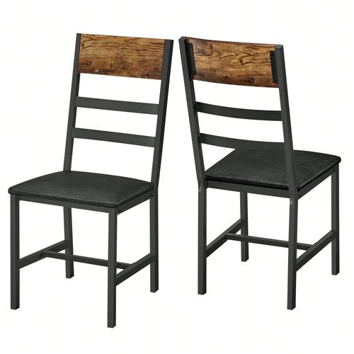 Chaises De Salle À Manger, Lot De 2, Assise Rembourrée, Cadre En Acier