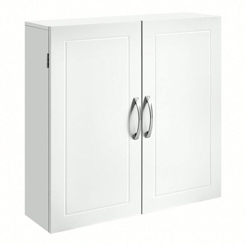 Armoire Murale Pour Salle De Bain, 30 X 60 X 60 Cm, Armoire À Pharmacie Avec Étagères Réglables, Blanc Nuage