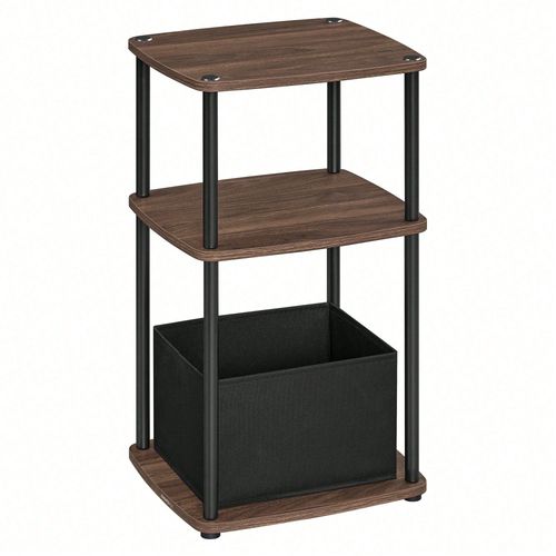 Table D'appoint, Table De Chevet, 30 X 34 X 58 Cm, Noyer Naturel