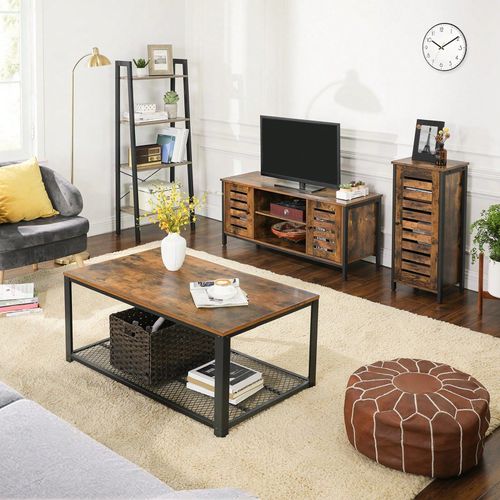 Meuble Tv Pour Tv Jusqu'à 50''avec Étagères Etplacards De Rangement Marron Rustique