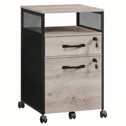 Caisson De Bureau Avec 2 Tiroirs Verrouillables, 42 X 44 X 69 Cm
