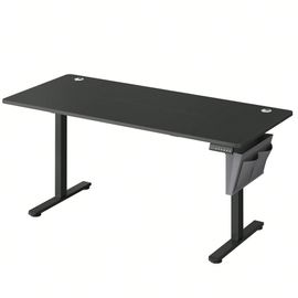 Bureau Électrique Assis-Debout, Bureau Réglable En Hauteur, 70 X 160 X (72-120) Cm, 4 Hauteurs Mémorisables, Pochette De Rangement, Noir