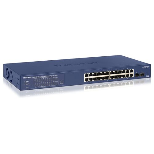 NETGEAR Smart GS724TP - Commutateur - L3 Lite - intelligent - 24 x 10/100/1000 (PoE+) + 2 x Gigabit SFP - de bureau, Montable sur rack - PoE+ (190 W)