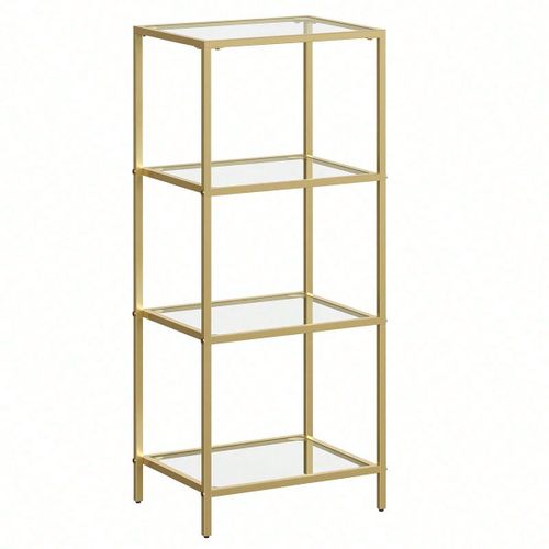 Étagère De Rangement Pour Salle De Bain, Meuble De Rangement En Verre Trempé, À 4 Niveaux, Robuste, Facile À Assembler