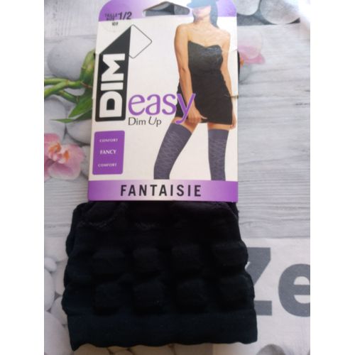 Bas Clip Fantaisie Taille 1/2 Dim Easy Noir À Motif.