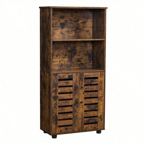 Buffet De Cuisine, 60 X 30 X 125 Cm, Porte, 2 Compartiments, Marron Rustique