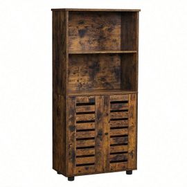 Buffet De Cuisine, 60 X 30 X 125 Cm, Porte, 2 Compartiments, Marron Rustique