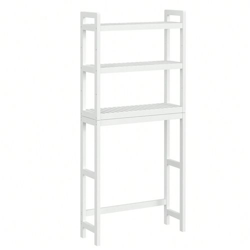 Étagère Wc, Rangement Au-Dessus Des Toilettes, 3 Niveaux, Avec Étagère Réglable, Convient À La Plupart Des Toilettes, Gain De Place, Blanc Nuage