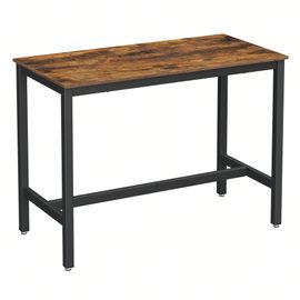 Table Haute de bar, table à manger,120 X 60 X 90 cm, industriel, marron Rustique