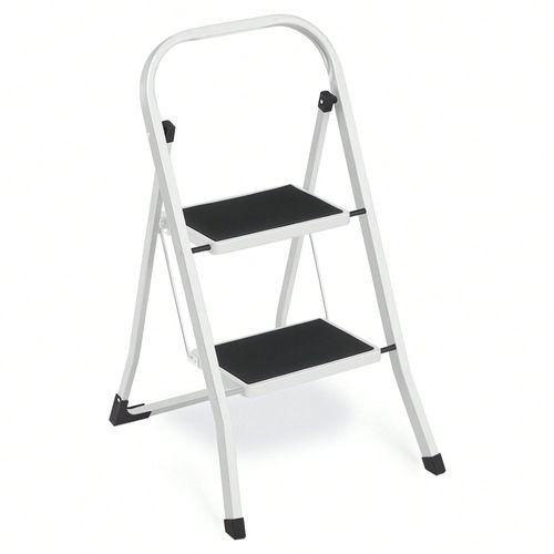 Échelle Marchepied Pliable, 2 Marches, Antidérapant, Charge 150 Kg, Hauteur de travail : 240 cm
