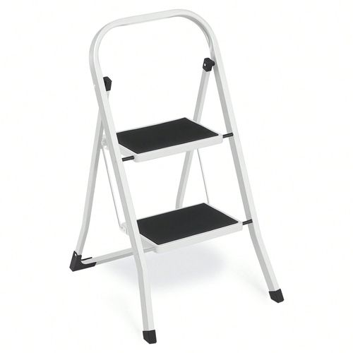Échelle Marchepied Pliable, 2 Marches, Antidérapant, Charge 150 Kg, Hauteur de travail : 240 cm