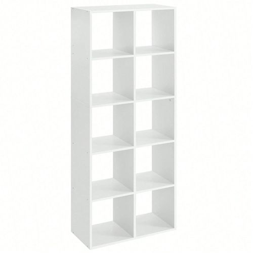 Bibliothèque, Étagère De Rangement 10 Compartiments, Meuble, Cube, Blanc Par Songmics