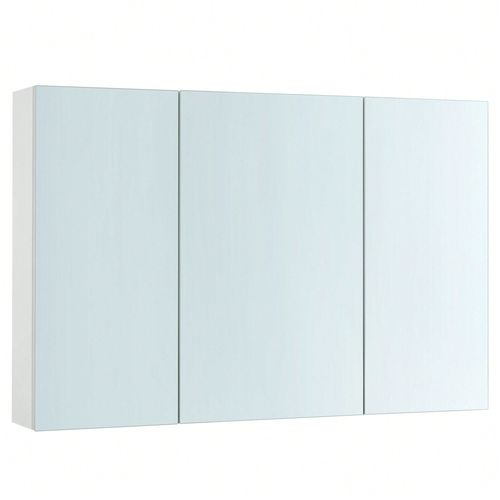 Armoire Murale Salle De Bain, Placard Avec Miroir, Meuble De Rangement 3 Portes, 15 X 90 X 60 Cm, Avec Étagère Réglable, Moderne, Blanc