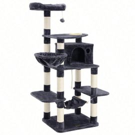 Arbre À Chat Stable, Tour De Jeux 164 Cm, Gris Anthracite