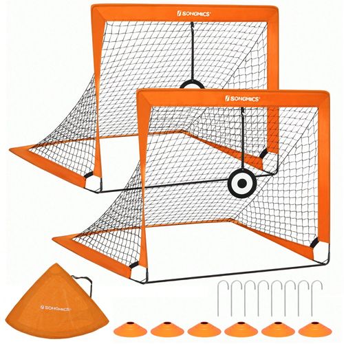 Cage De Football Pour Enfant, Lot De 2, Filet De Football Portable Et Pliable, Pour Jardin, Parc, Plage, Tubes En Fibre De Verre