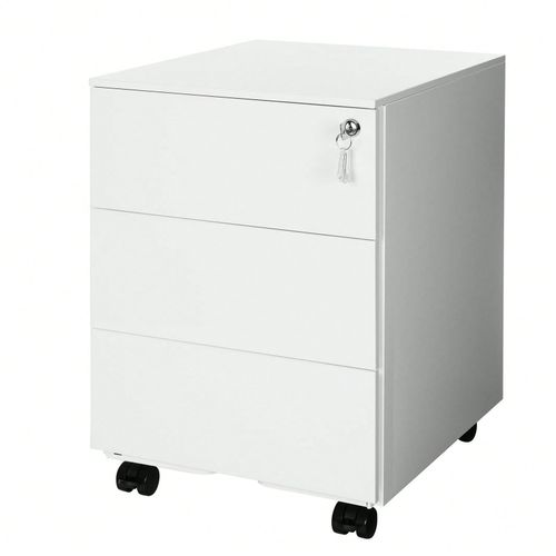 Caisson De Bureau Metal, Avec 3 Tiroirs, Rangement De Documents, Papeterie, Préassemblé, Pour Bureau