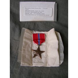 Ww2 Us Médaille Militaire Américaine Bronze Star Neuve Dans Son Ètui D'origine Datée 30/12/1944