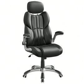 Siège De Bureau Pivotant, Fauteuil Ergonomique, Avec Accoudoirs Pliables, Piètement En Étoile En Nylon, Charge Maximale 150 Kg, Noir