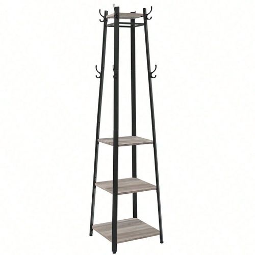 Porte-manteaux, Portant à vêtements, Cadre en acier, Style Industriel, Grège