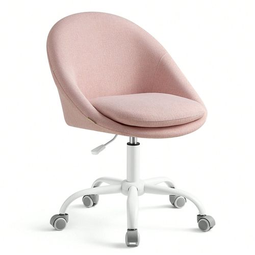 Chaise De Bureau, Fauteuil Pivotant, Siège Confort, Rembourrage En Mousse, Réglable En Hauteur, Rose
