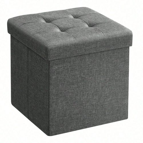 Banc De Rangement Pliable De 30 Cm, Coffre De Rangement, Tabouret Repose-Pieds, Pouf De Chambre, Gris Foncé