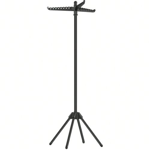 Étendoir à linge, 3 Bras Rotatifs pour cintres, 4 Pieds, pour l'intérieur, Acier Inoxydable, pour jusqu'à 27 Vêtements, Hauteur 150 cm, Noir
