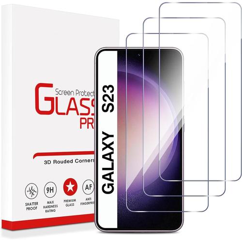Verre Trempé Pour Samsung Galaxy S23 (6,1") [Pack 3] Film Vitre Protection Ecran Little Boutik®