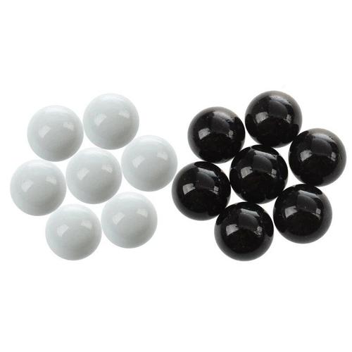 Knincef-Billes En Verre Pour Décoration De Documents, 20 Pièces, 16mm, 10 Pièces Noires Et 10 Pièces Blanches