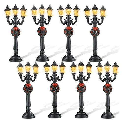 Lampe De Noël L'inventaire En Plastique, Train, Lanterne, Lampadaire Décoratif, Courses De Rue, Maison, Village, Chemin De Fer, Poste, 8 Pièces