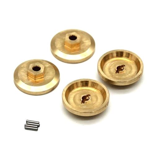 Lot de 4 adaptateurs de moyeu de roue hexagonaux en laiton | Extension de 12 mm pour voitures SCX10 90046 GN7 CC01 1/10 RC | Extension d'empattement lesté pour la stabilité/ramper/hors route