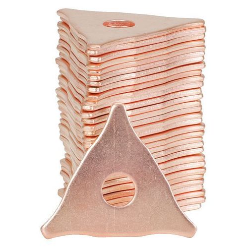 Disques perforés triangulaires cuivrés KS TOOLS, lot de 100 (500.8595)