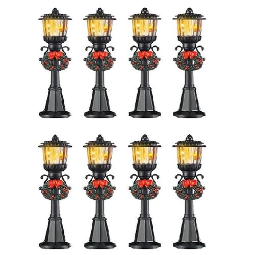 Mini Lampadaire De Noël L'inventaire, Lampe De Train, Lampadaire, Lumières Décoratives Pour Bricolage, Maison De Courses, Village, Chemin De Fer, 8 Pièces