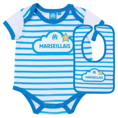 Ensemble Body Et Bavoir Olympique De Marseille - Bleu/Blanc - Bébé