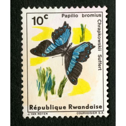 Timbre Non Oblitéré République Rwandaise, Papilio Bromius, 10 C