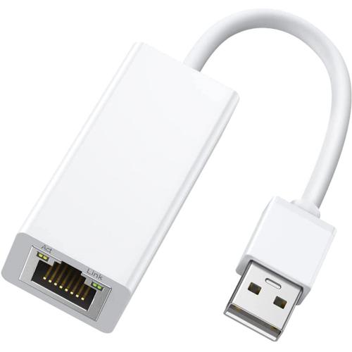Adaptateur Ethernet USB 2.0 vers 10 100 Réseau RJ45 LAN Adaptateur filaire compatible avec Nintendo Switch Wii Wii U MacBook Chromebook Windows Mac OS Surface Linux ASIX AX88772A Chipset