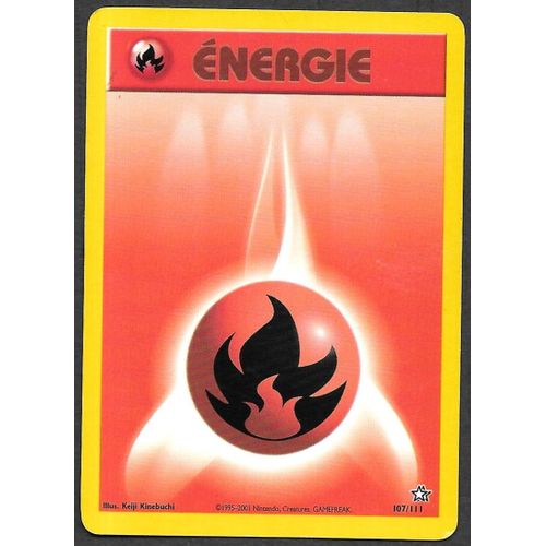 Carte Pokémon Energie Feu 107/111 - Set Neo Genesis (Fr)