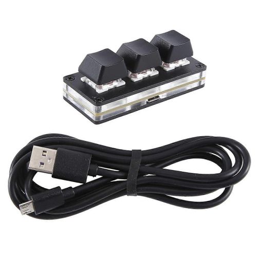 Clavier de jeu multimédia OSU 3 touches de programmation personnalisée macro clavier copier-coller HID clavier mécanique (noir)