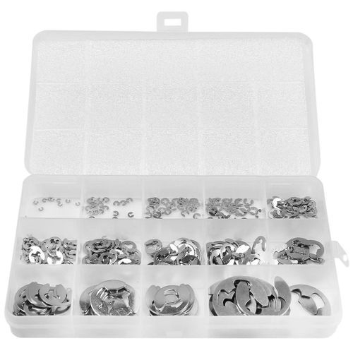 290 Pcs/Set E Clip Circlip Rondelle Assortiment Kit En Acier Inoxydable 1.2-15 mm Anneau De Retenue Externe C