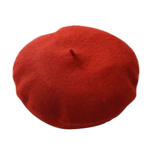 Chapeau Béret Pour Femmes Français Style Bonnet Mode D'hiver Chaud Laine Doublure Tricot Cap À La Mode Artiste D'hiver Chapeau-Rouge