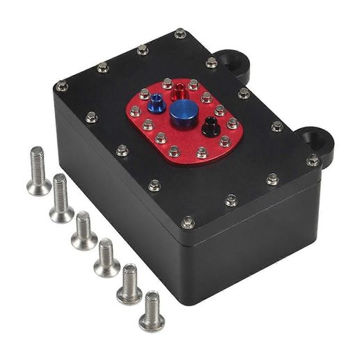 Réservoir de carburant de boîte de réception de voiture d'escalade en métal pour 1/10 RC SCX10 D90 Capra RR10 VS4-10 Phoenix TRX4 TRX6 D90 CC01 Noir