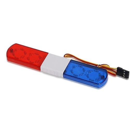 Lampe d'alarme flash LED voiture de police lumière brillante pour 1/10 RC D12, Traxs Axial voiture mise à niveau pièces, 115mm, rouge et bleu