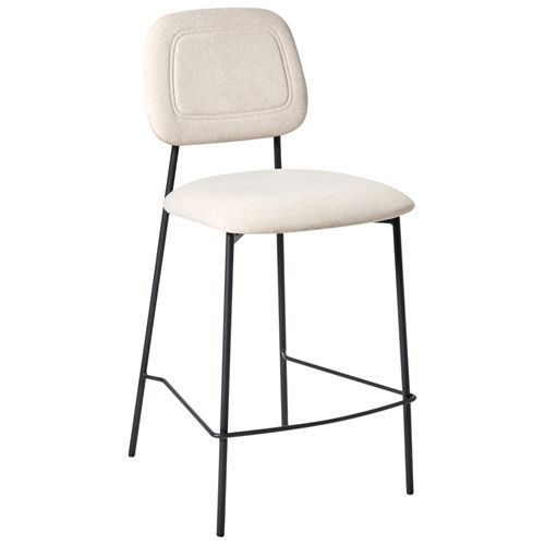 Lot De 2 Chaises De Bar Duette Velours Beige Clair